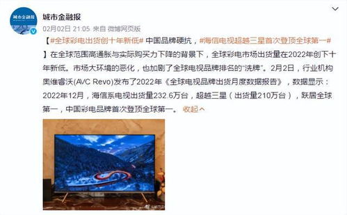 海信电视中国第一全球前三,海信电视在中国排行第几