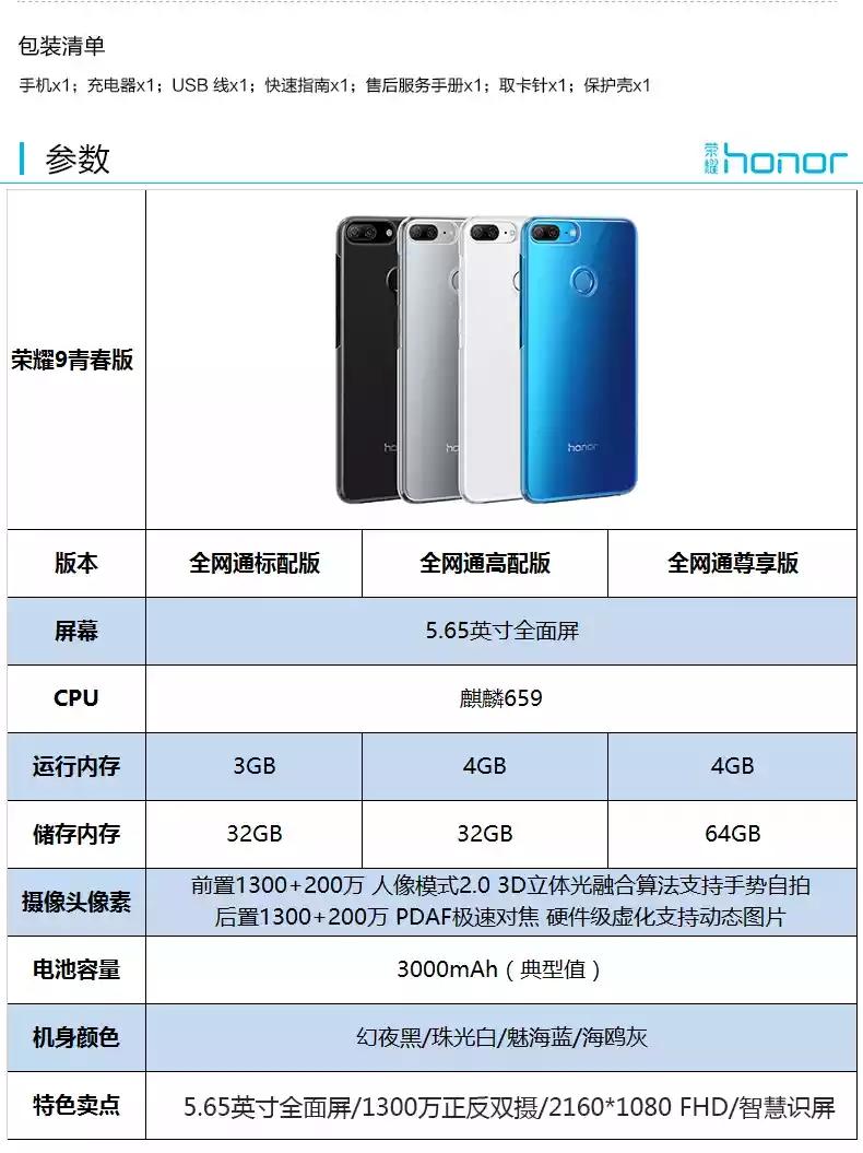 华为荣耀10青春版配置参数,华为荣耀10青春版手机参数配置